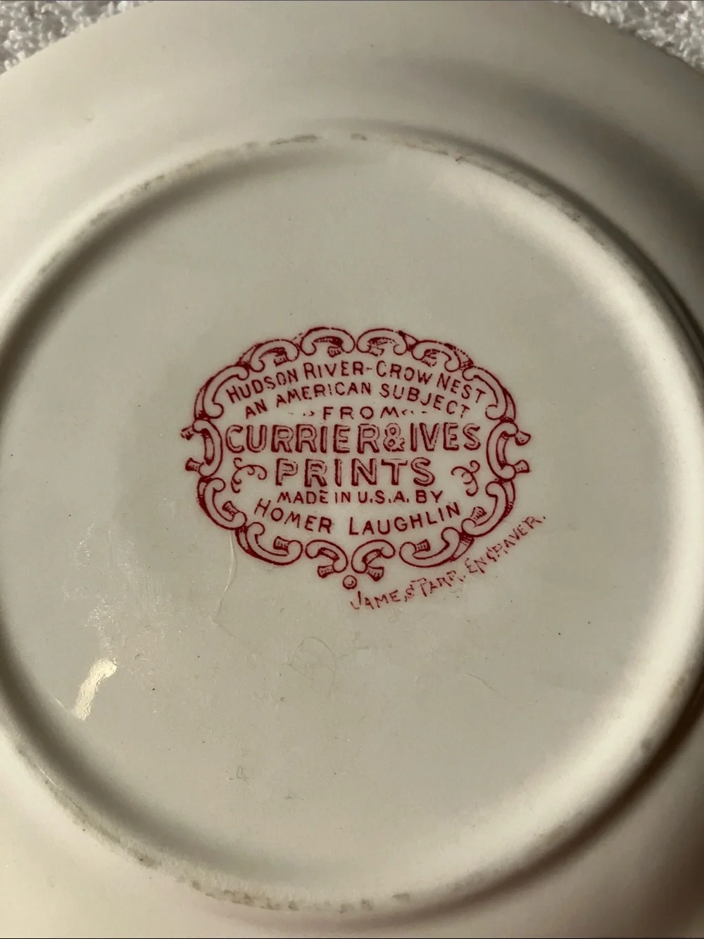 Homer Laughlin Currier & Ives Scenic Transferware 6 1/8” Bread Plates
